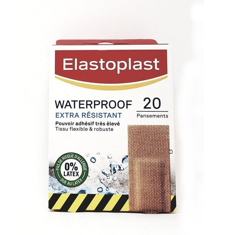 Elastoplast  20 Pansements Waterproof Extra Resistant Sans Latex