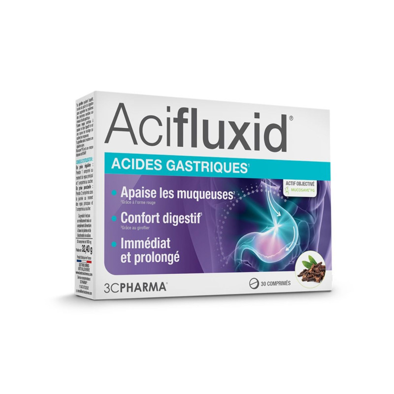 3 C Pharma Acifluxid Acides Gastriques 30 comprimés