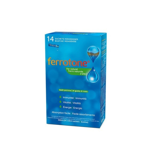 Ferrotone Fer Naturel + Vitamine C 14 Sachetsx25ml