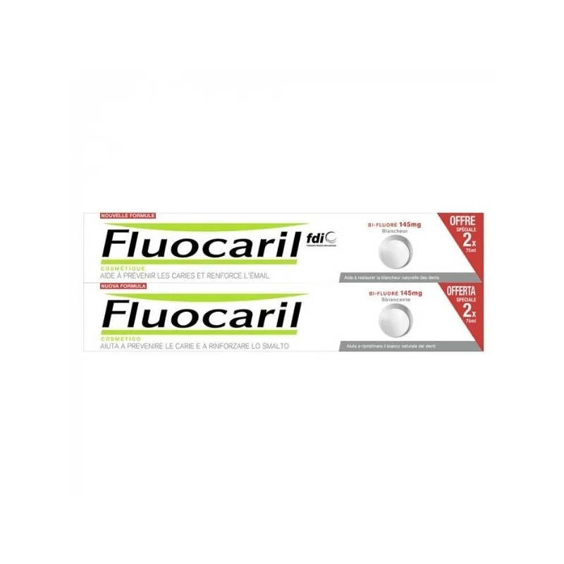 Fluocaril Dentifrice Blancheur Bi-Fluoré 2 x 75 ml