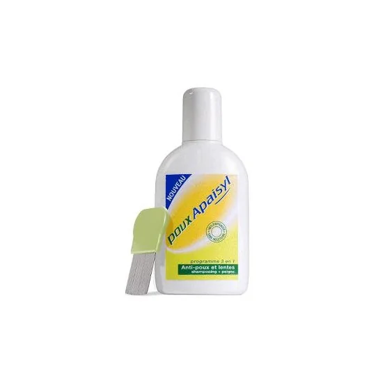 Apaisyl Poux Shampooing + Peigne Anti-Poux & Lentes Sans Insecticide 200 ml