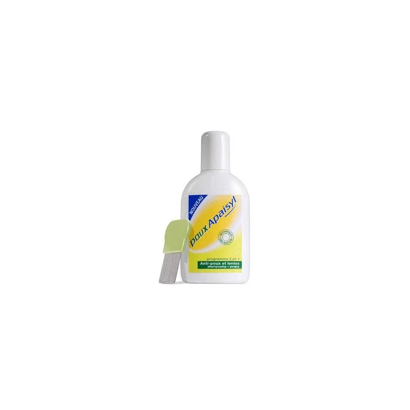 Apaisyl Poux Shampooing + Peigne Anti-Poux & Lentes Sans Insecticide 200 ml