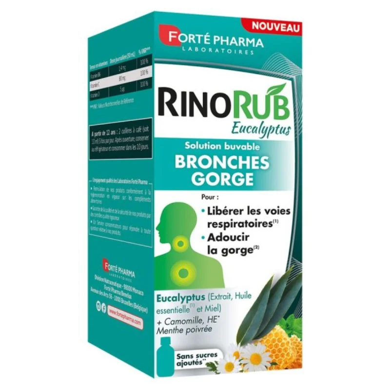 Forté Pharma Rinorub Bronches Gorge Solution Buvable 120ml