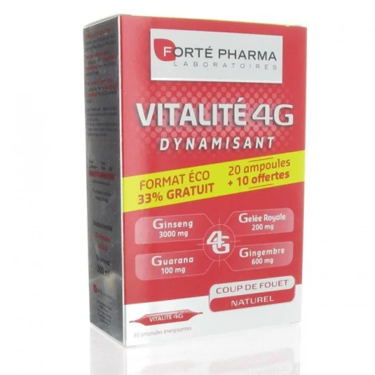 Forté Pharma Vitalité 4G  20 ampoules+10 OFFERTES