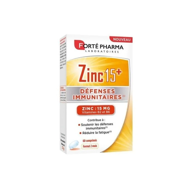 Forté Pharma Zinc 15+ Défenses Immunitaires 60 Comprimés