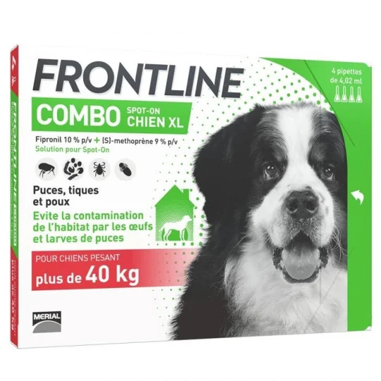 Frontline Combo Spot On Chien XL plus de 40 kg 4 pipettes