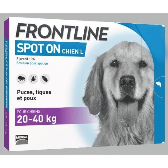 Frontline Spot On Chien L 20-40 kg 4 pipettes
