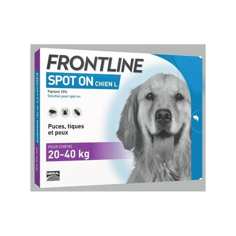 Frontline Spot On Chien L 20-40 kg 4 pipettes