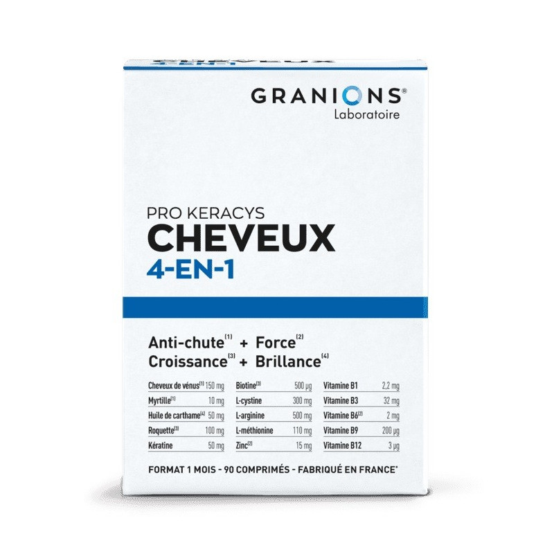 Granions Pro Keracys Cheveux 4en1 Anti-Chute Force Croissance Brillance 90cp