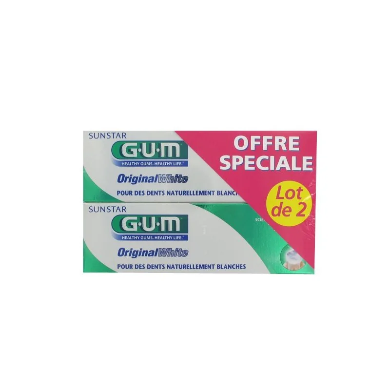 Gum Dentifrice Original White 2x75ml