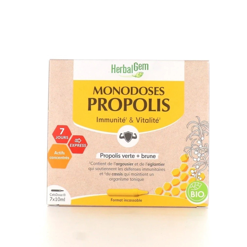 Herbalgem Monodoses Propolis Immunité & Vitalité 7x10ml