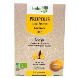 Herbalgem Propolis Large Spectre Gommes Bio Citron X24