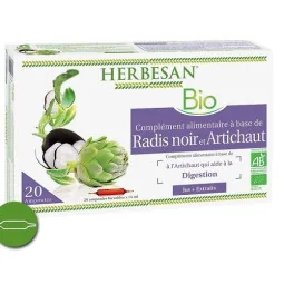 Herbesan Bio Radis Noir et Artichaut 20 Ampoules