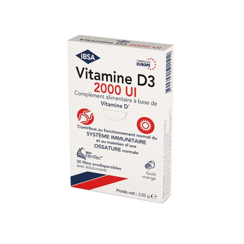 IBSA Vitamine D3 2000UI Orange 30 films Orodispersibles