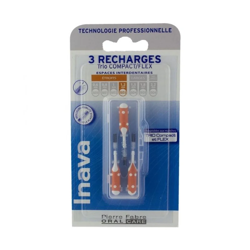 Inava Brossettes 3 Recharges Orange Etroites 1.2mm