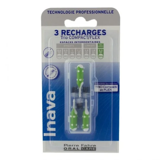 Inava Brossettes 3 Recharges Vert Très Larges 2.2mm