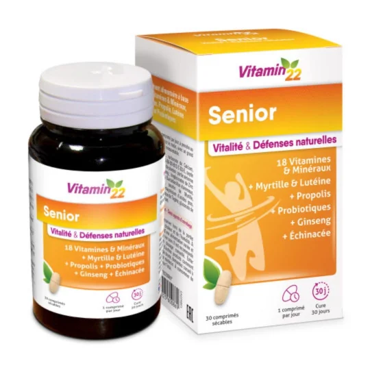 Ineldea Vitamin22 Senior Vitalité & Défenses Naturelles 30 comprimés