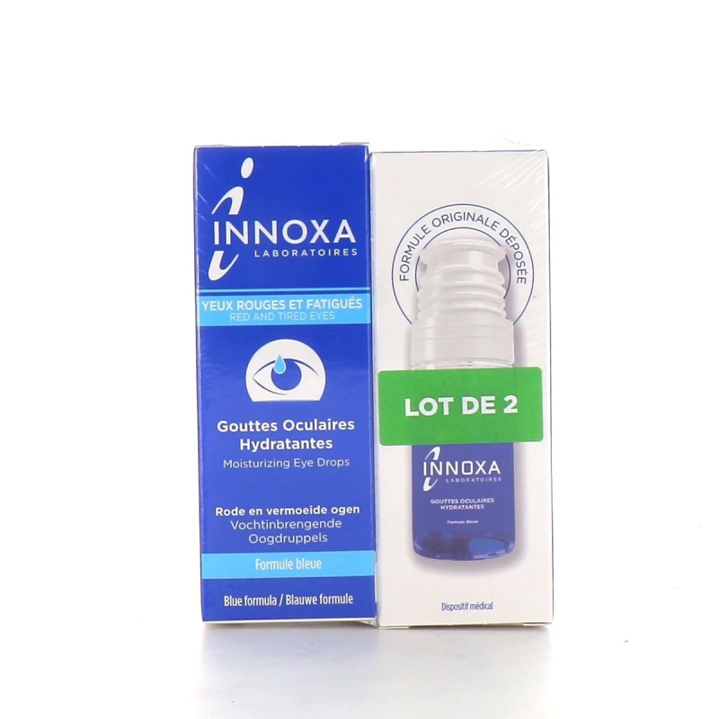 Innoxa Gouttes Oculaires Hydratantes Formule Bleue 2X10ml