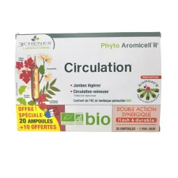 Les 3 Chênes Phyto Aromicell'R Circulation Bio 20 Ampoules+10 OFFERTES