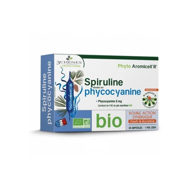 Les 3 Chênes Phyto Aromicell'R Spiruline Phycocyanine Bio 20 Ampoules