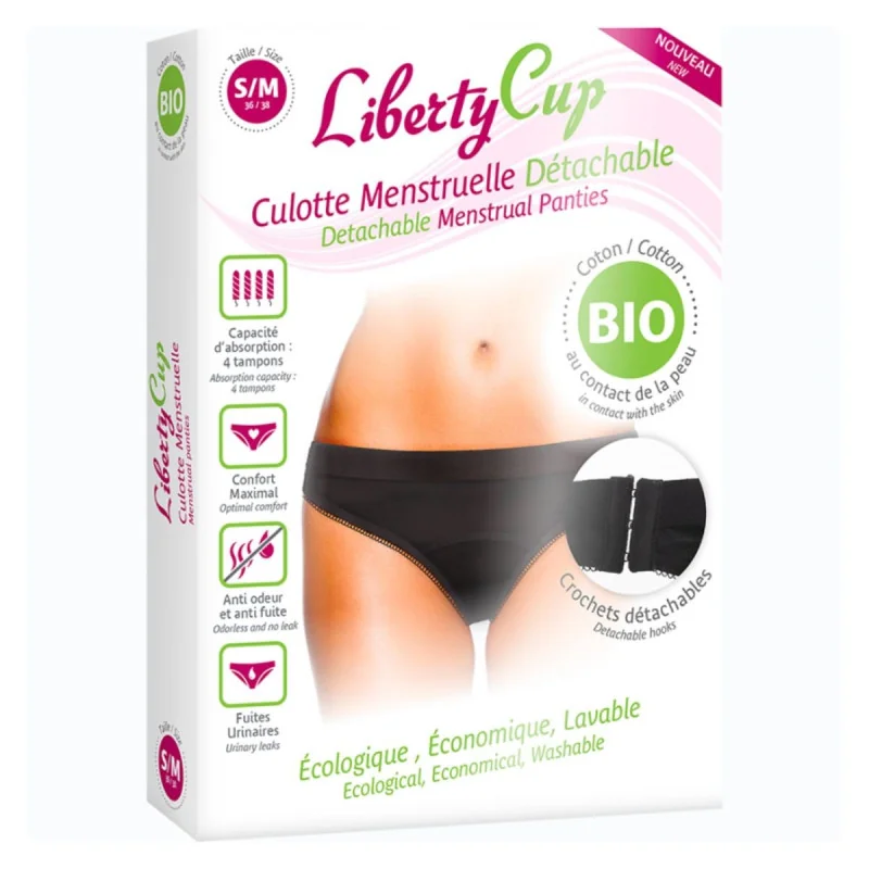 Liberty Cup Culotte Menstruelle Coton Bio Noir S/M