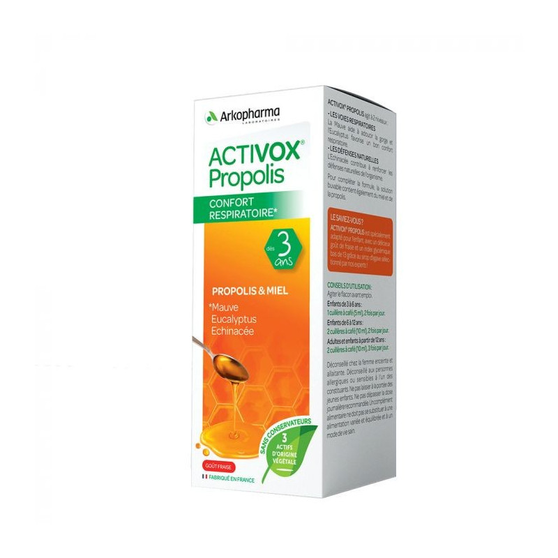 Arkopharma Activox Propolis Confort respiratoire solution buvable Fraise 140ml