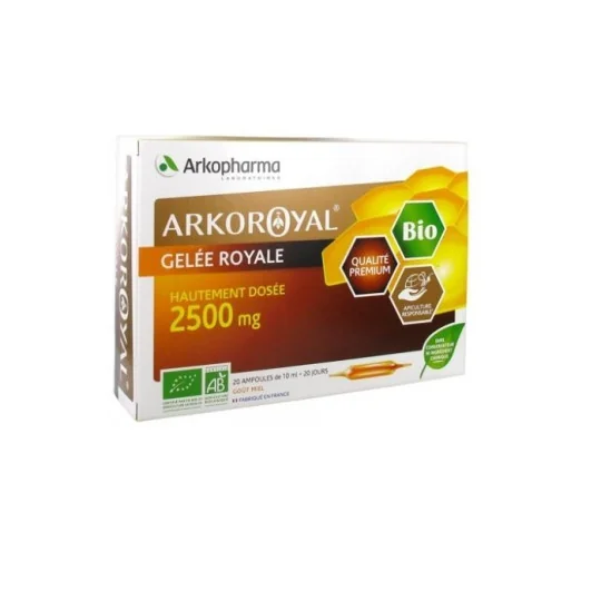 Arkopharma Arkoroyal Gelée Royale 2500mg Bio 20 Ampoules de 10ml
