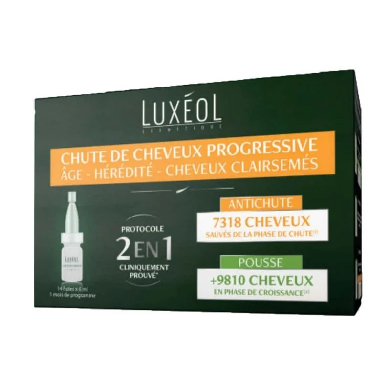 Luxéol Chute de Cheveux Progressive 14X6ml+Shampooing Antichute 200ml Offert