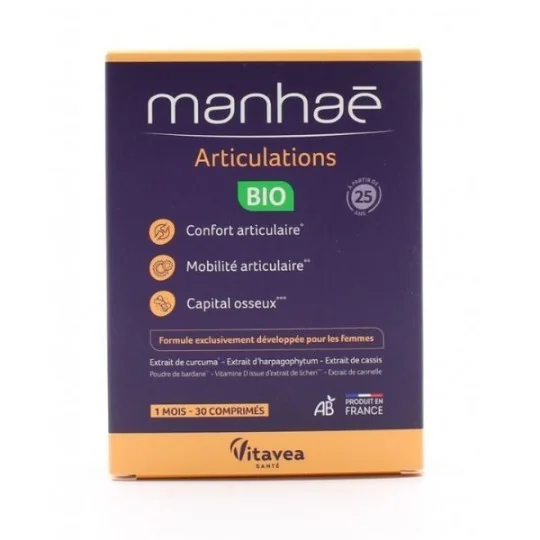 Manhaé Ménopause Articulations Bio 30 comprimés