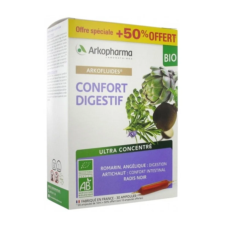 Arkopharma Bio Confort Digestif 20 ampoules+10 OFFERTES
