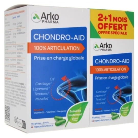 Arkopharma Chondro-Aid 100% Articulation 120Gélules + 60Gélules Offertes