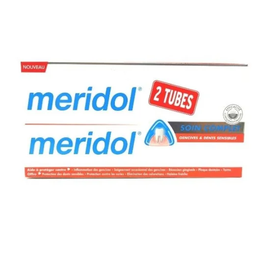 Meridol Dentifrice Soin Complet Gencives & Dents Sensibles 2x75ml