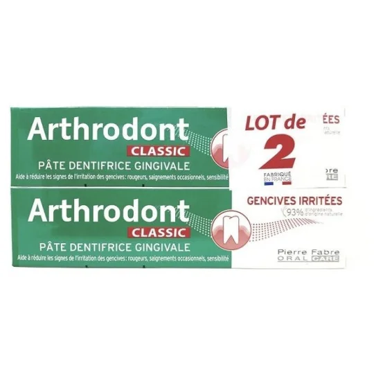 Arthrodont Classic Pâte Dentifrice Gingivale Gencives Irritées 2X75ml