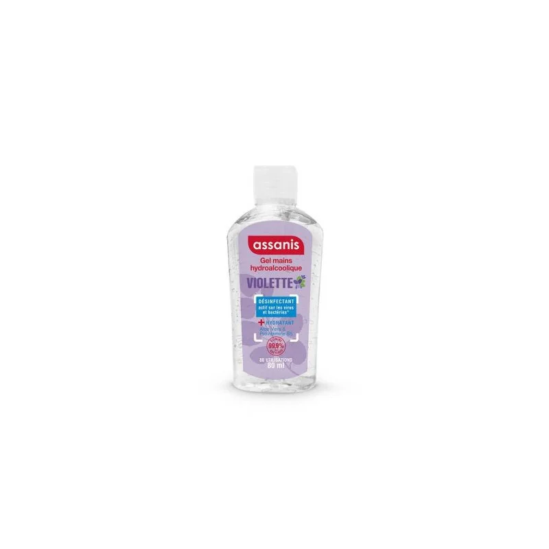 Assanis Pocket Gel Antibactérien Sans Rinçage Violette 80ml