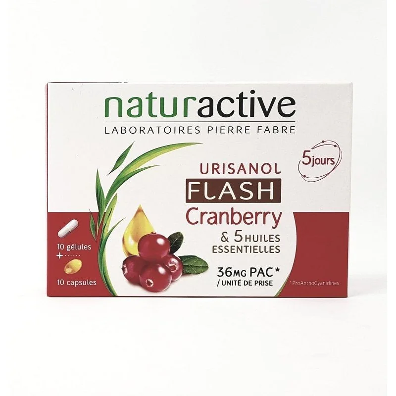 Naturactive Urisanol Flash 10 Gélules + 10 Capsules